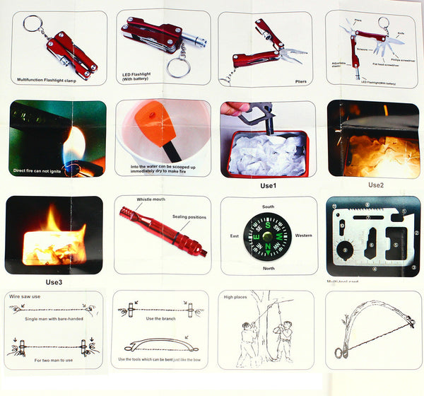 Self Help Outdoor Camping Emergency Box Kit Set